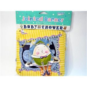 6.5ft Yellow Blue Baby Shower Banner Party Decorations Supply